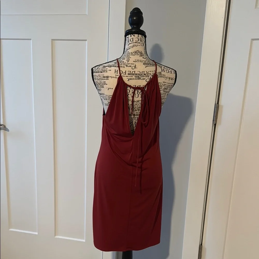 BCBGeneration Red Halter Tunic Top - Picture 3 of 4